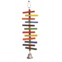 Drevená hračka so zvoncom pre papagáje 35x11cm